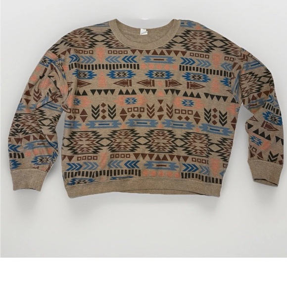 Ariat Women's Rainbow Vista Print Reversible Oversized Sweatshirt Southwestern M - Picture 5 of 13